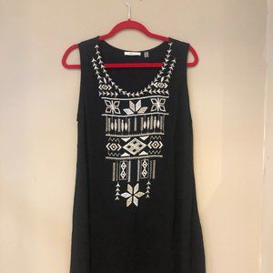 DEX Black and white dress with lining